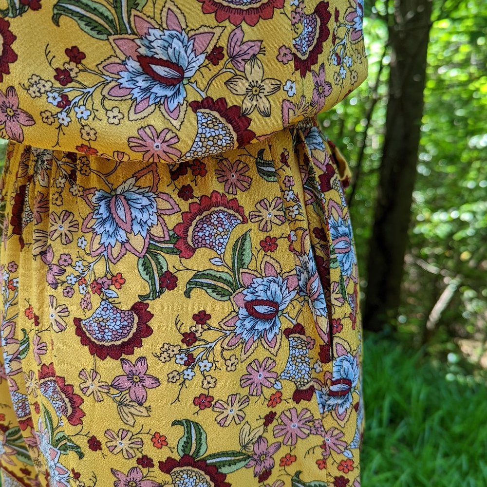 SANCTUARY Short Sleeve V-Neck Romper in Yellow Gold Sunray Size XS - Picture 7 of 12